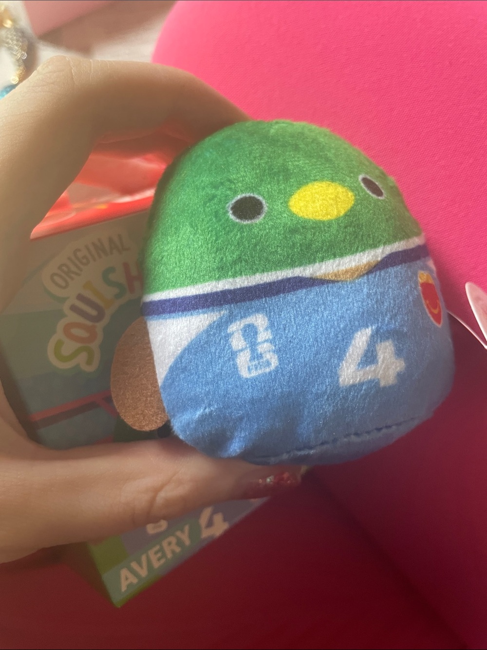 Squishmallows Green & Blue Bird Plush with Yellow Beak